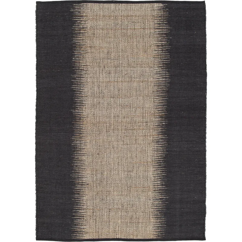 JUST HOME COLLECTION - Alfombra Poona 120x170 cm Yute Natural/Negro