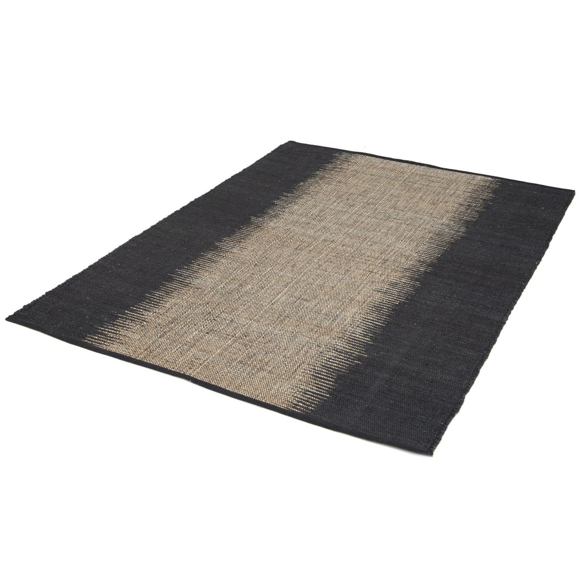 JUST HOME COLLECTION - Alfombra Poona 120x170 cm Yute Natural/Negro