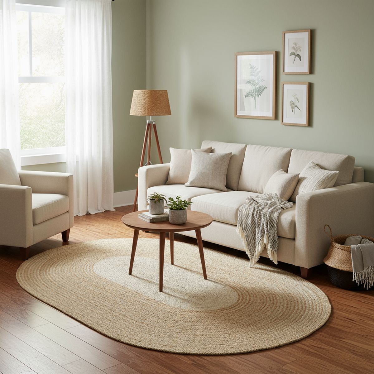 JUST HOME COLLECTION - Alfombra Ovalada Living Treccia Yute