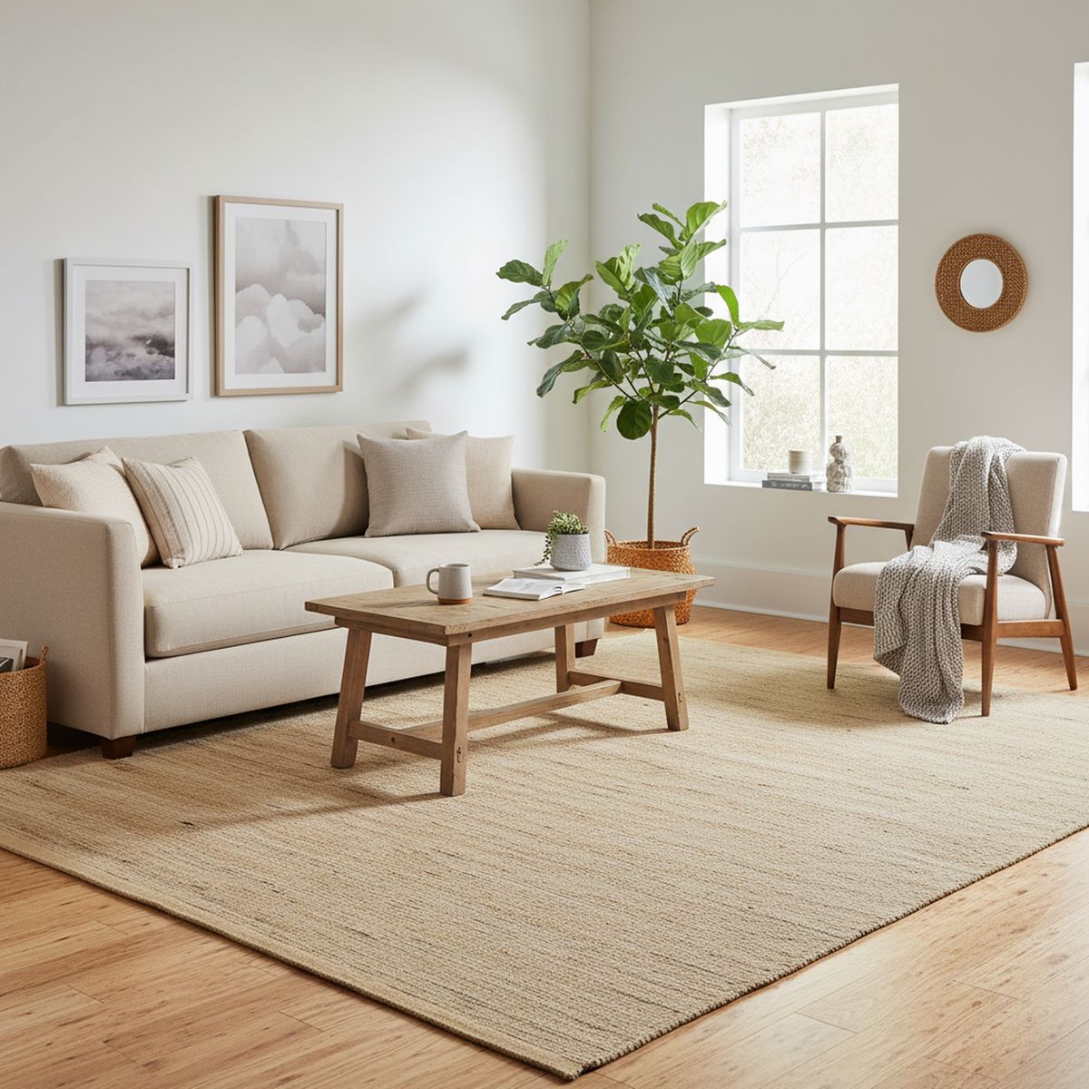 JUST HOME COLLECTION - Alfombra Rewind 160x230 cm Yute Natural