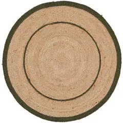 JUST HOME COLLECTION - Alfombra Living Redonda Yute Yute Linea Verde