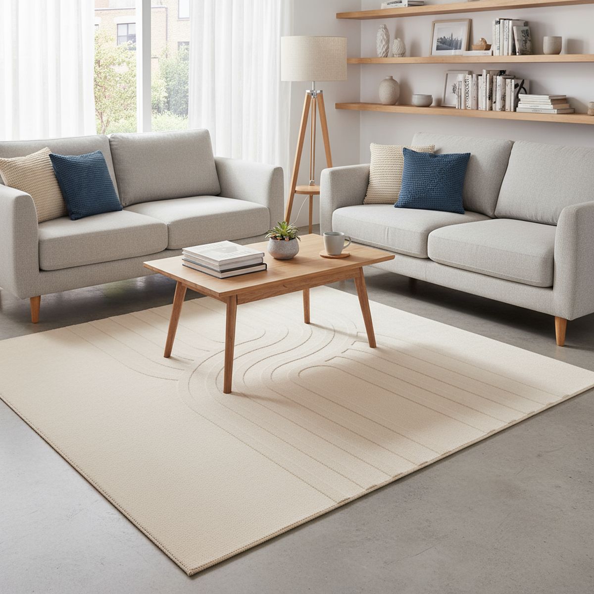 JUST HOME COLLECTION - Alfombra Canyon 160x230 cm Poliéster Crema