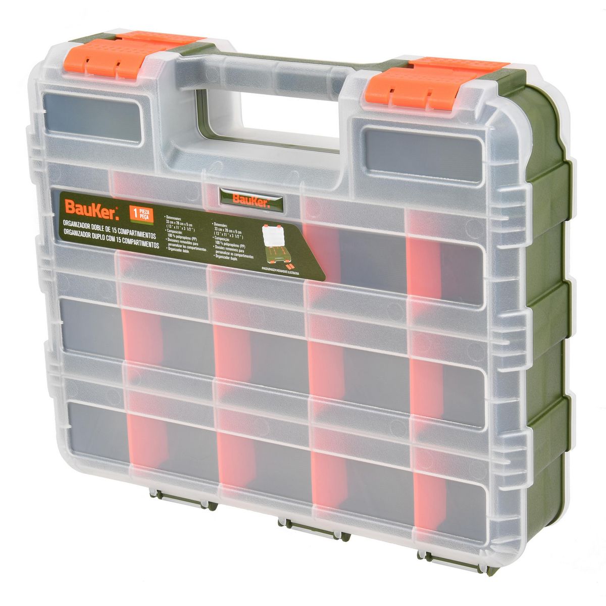 BAUKER - Organizador doble de 15 compartimientos