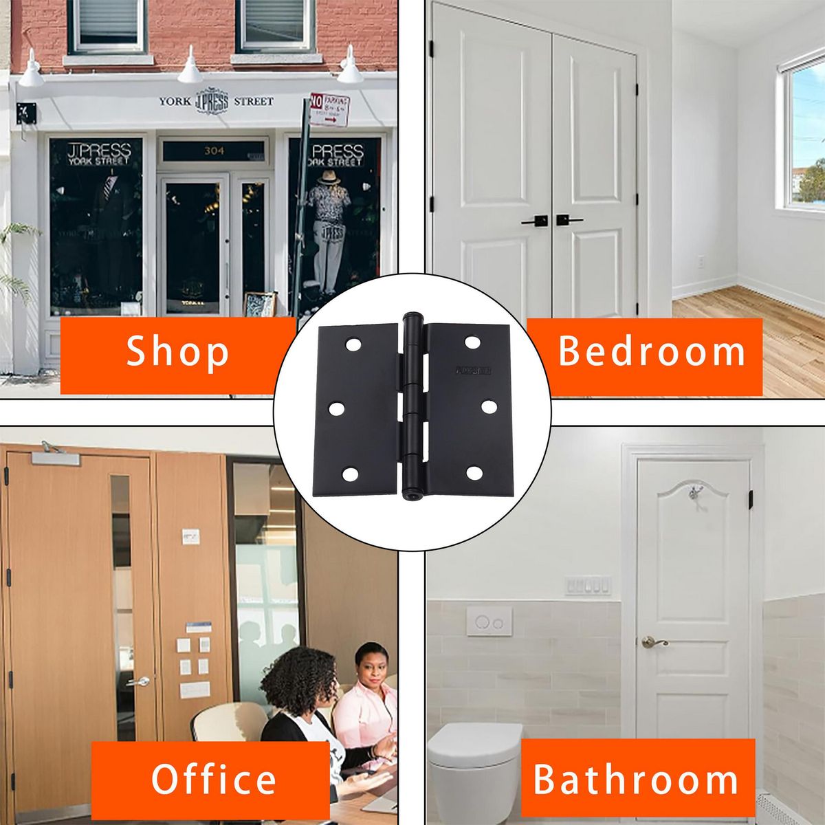 FIXSER - Bisagra 3,5x3,5" negro