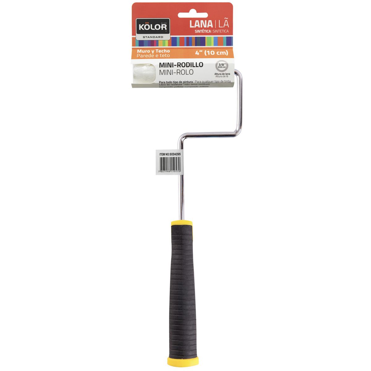 KOLOR - Mini Rodillo Lana Kolor Grip 12.2 cm para Retoques y Acabados