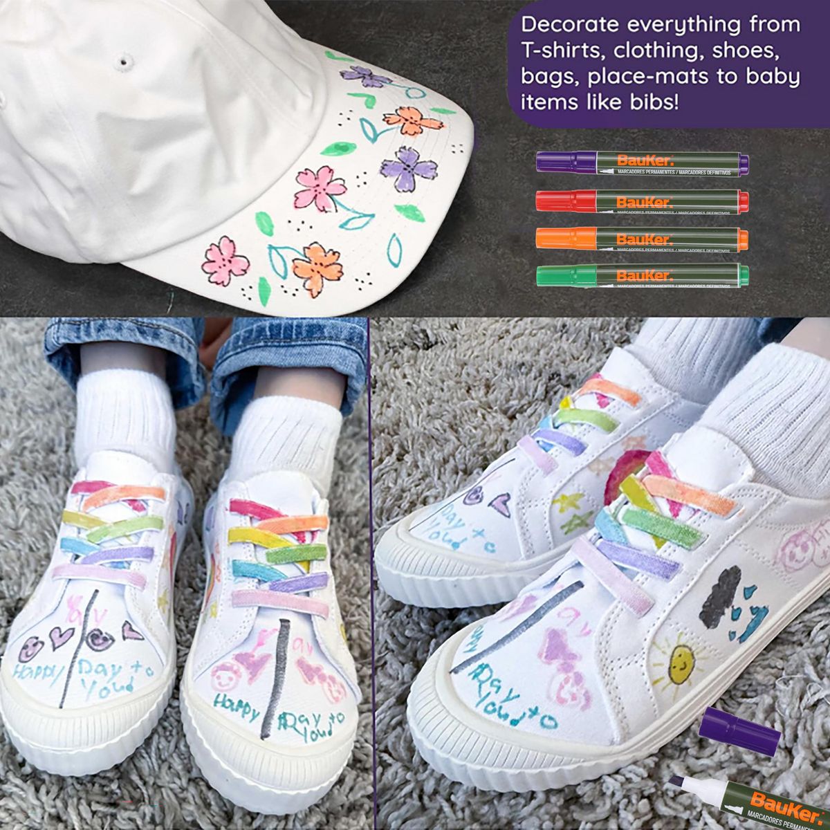 BAUKER - Set 6 marcadores permanentes