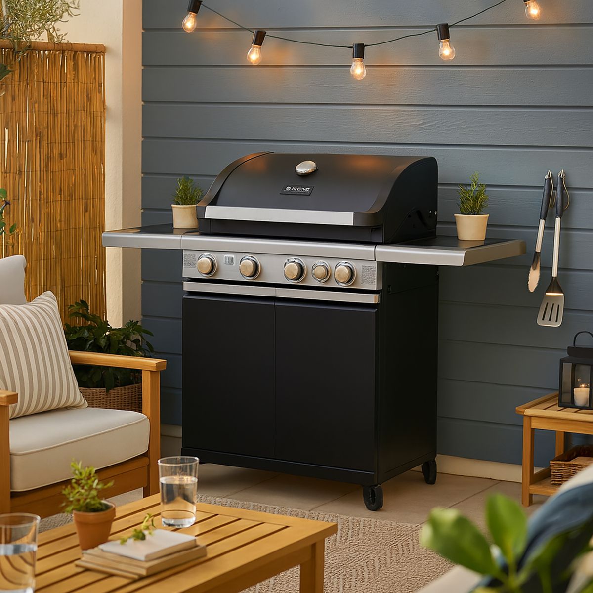 MR BEEF - Parrilla a Gas Pro 4 Quemadores 1 Quemador Lateral