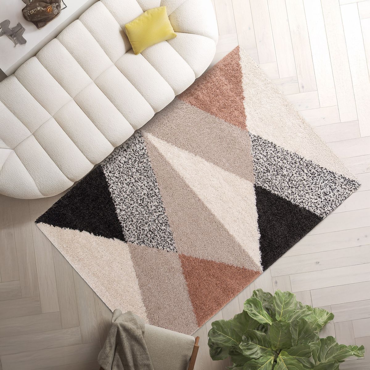 JUST HOME COLLECTION - Alfombra Living Gipsy 160x230 cm Polipropileno Negro, beige, gris