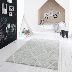 JUST HOME COLLECTION - Alfombra Living Sherpa 160x230 cm Polipropileno Gris