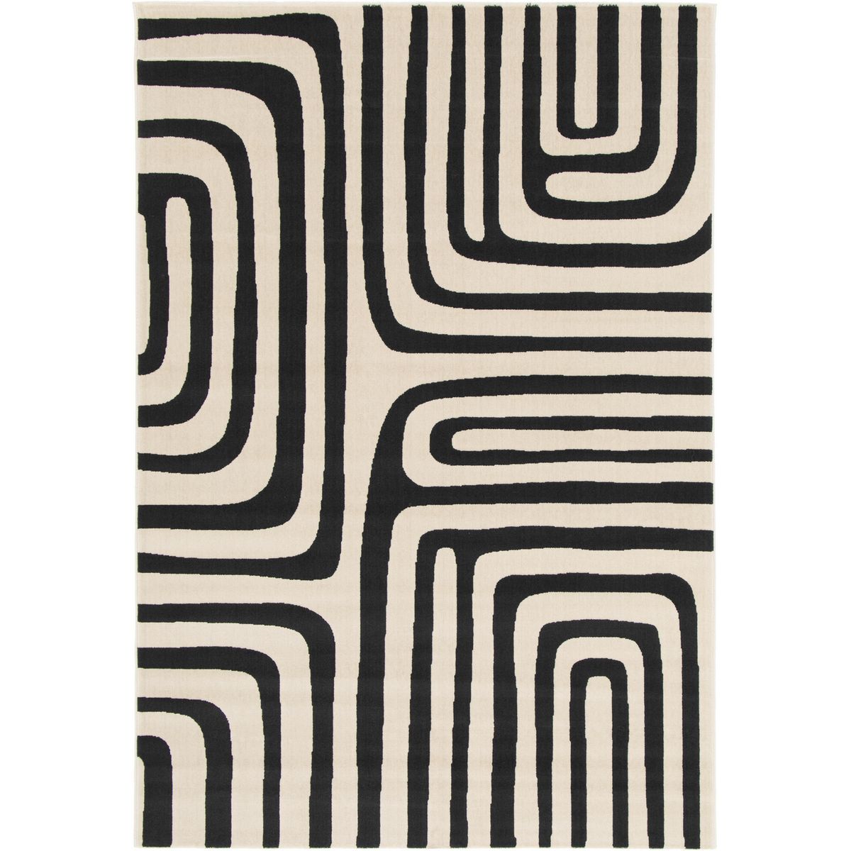 JUST HOME COLLECTION - Alfombra Living Canvas 160x230 cm Polipropileno Negro, beige