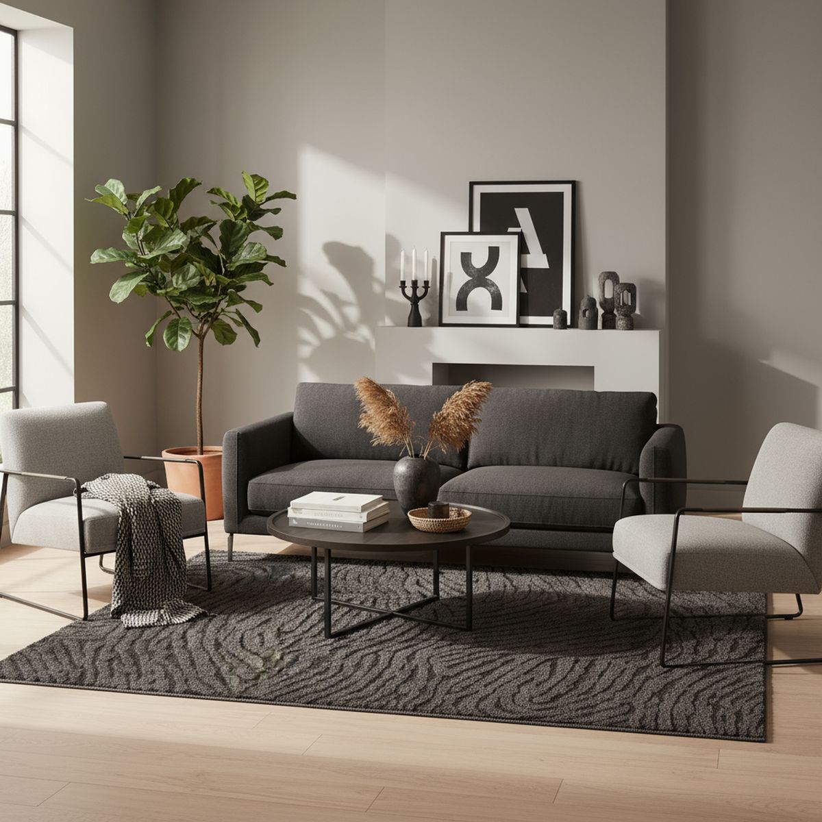 JUST HOME COLLECTION - Alfombra Living Isola 140x200 cm Polipropileno Negro