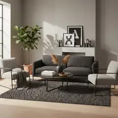 JUST HOME COLLECTION - Alfombra Living Isola 140x200 cm Polipropileno Negro