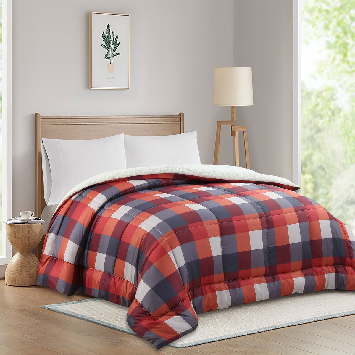 JUST HOME COLLECTION - Plumón Cuadrille Burdeo