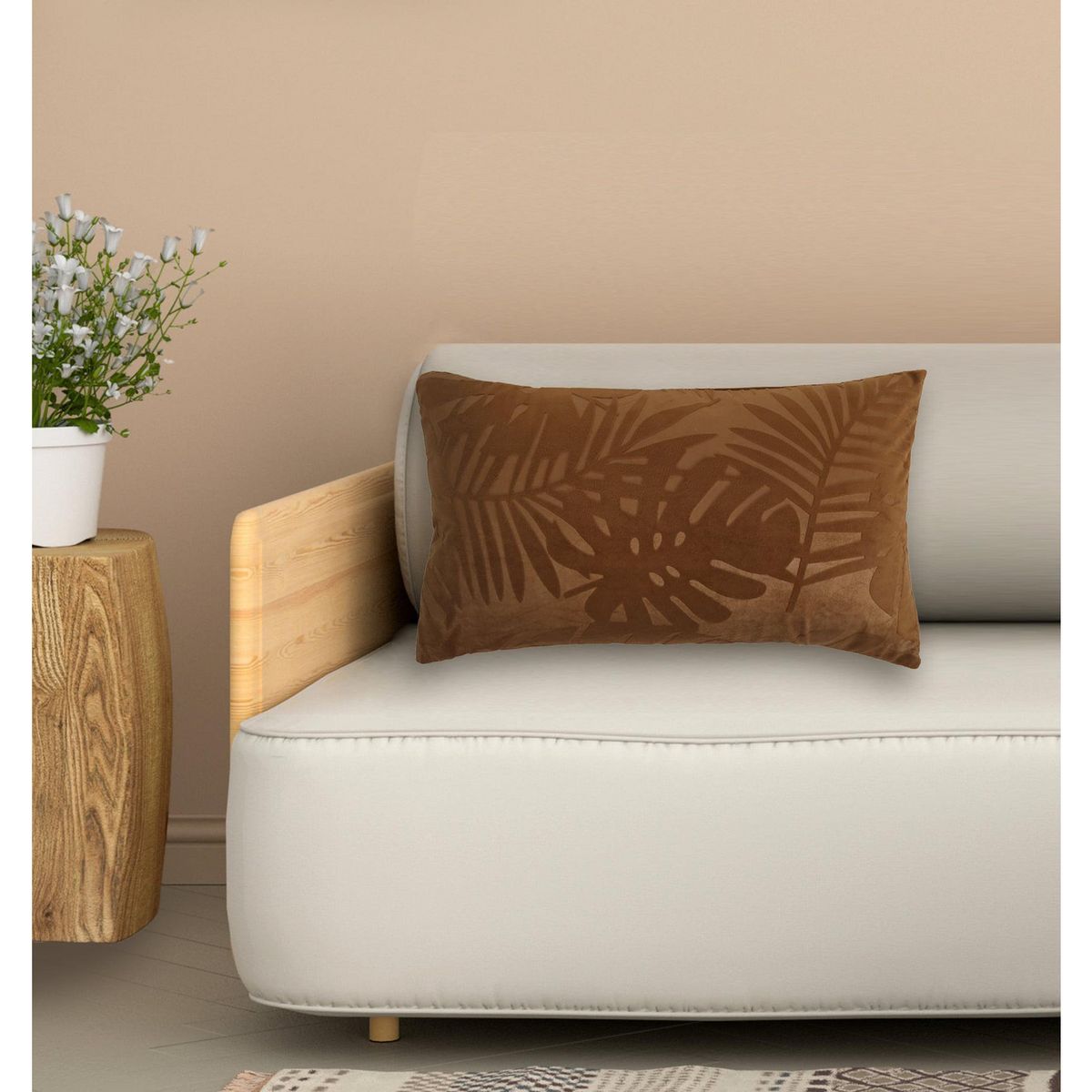 JUST HOME COLLECTION - Cojín Embossed Caramelo 50x30 cm