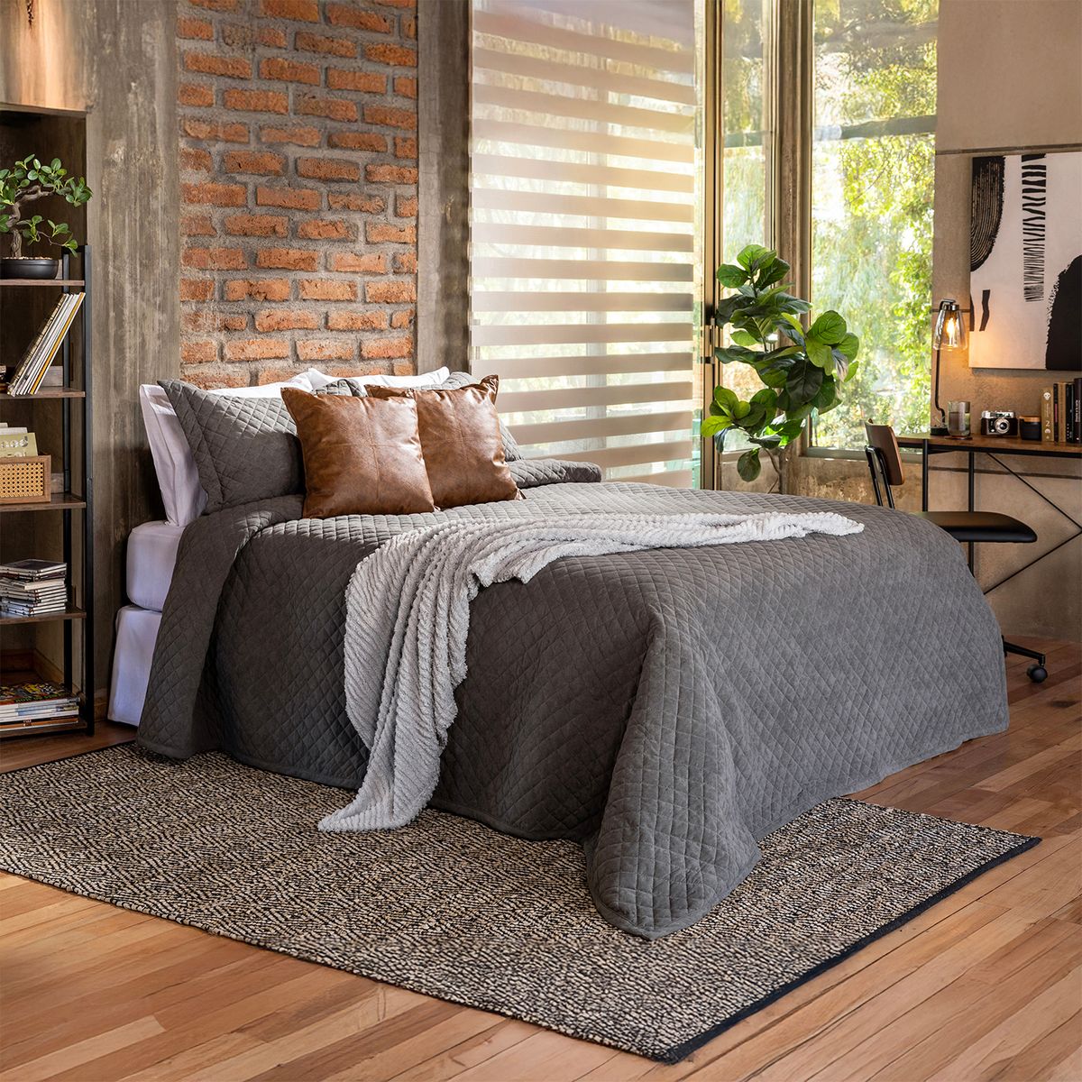 JUST HOME COLLECTION - Manta Sherpa Urb Especial Gris