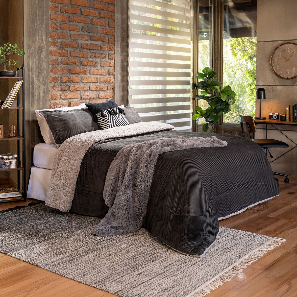 JUST HOME COLLECTION - Manta Urban Shag Especial Gris