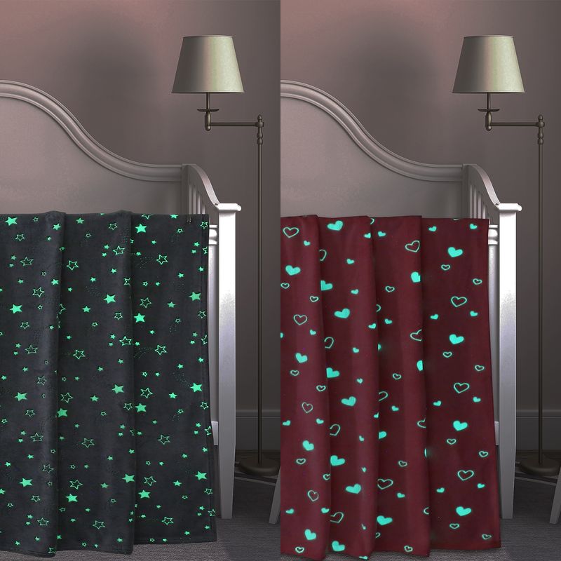 JUST HOME COLLECTION - Manta Suave Glow Corazón/Estrellas Especial Colores Surtidos