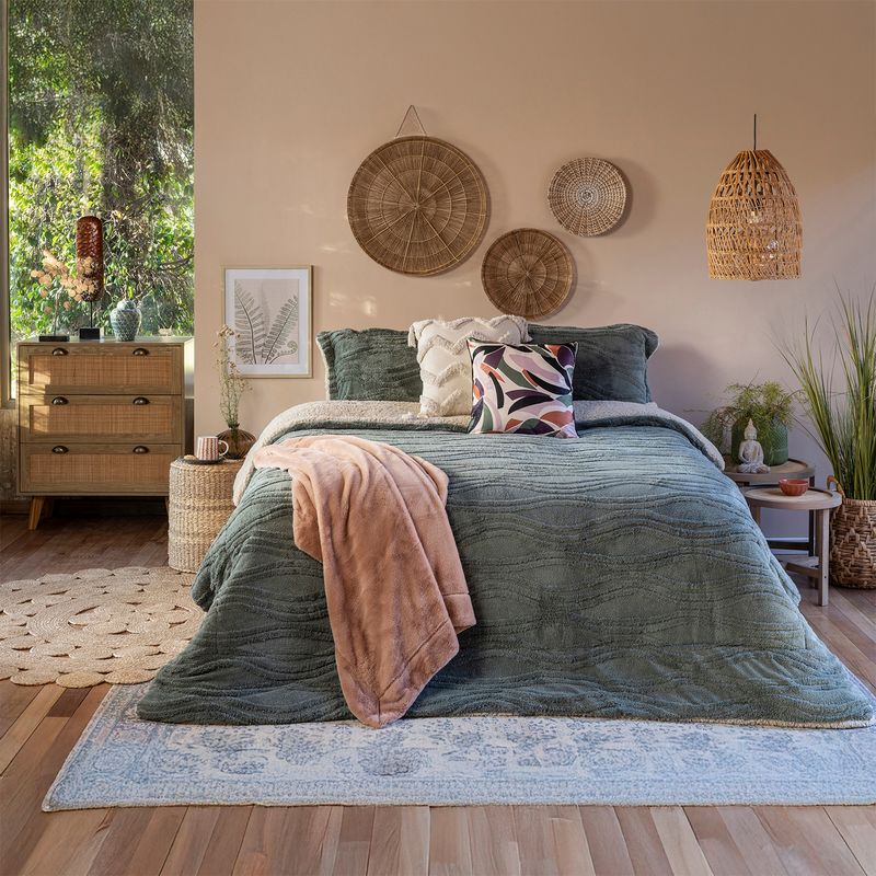 JUST HOME COLLECTION - Manta Boho Rabbit Especial Taupe