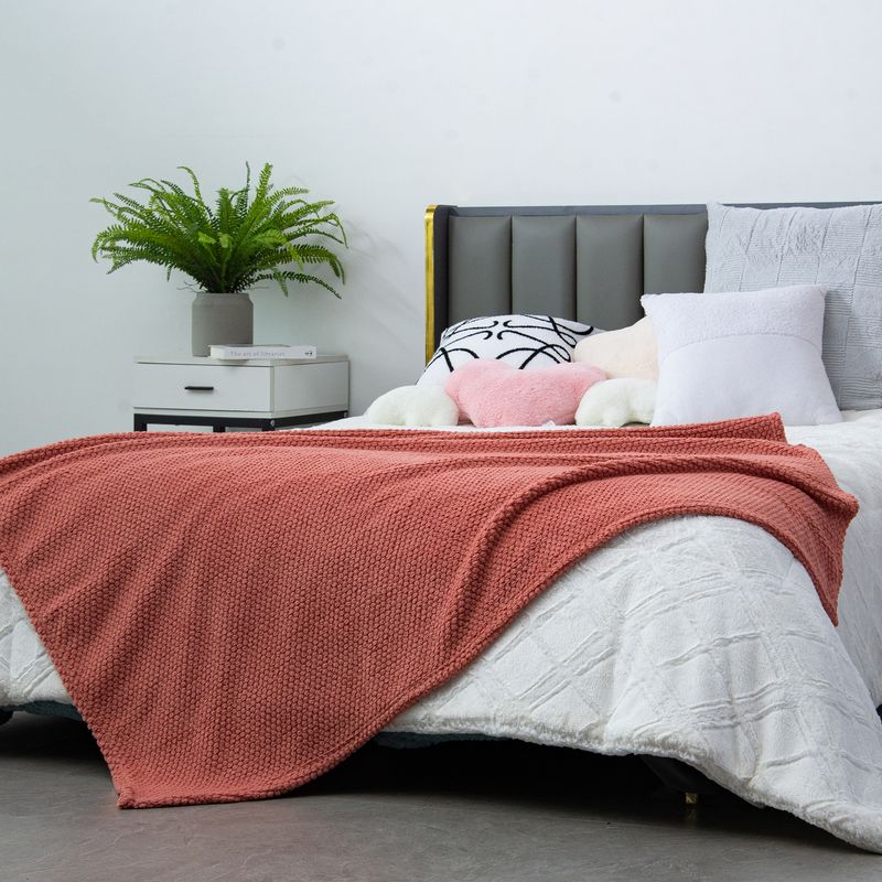 JUST HOME COLLECTION - Manta Jacquard Sherpa Especial Terracota