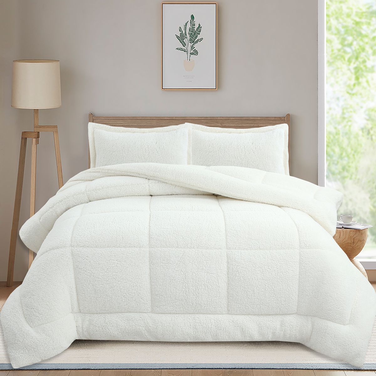 JUST HOME COLLECTION - Plumón 1.5 plazas Cordero Blanco 