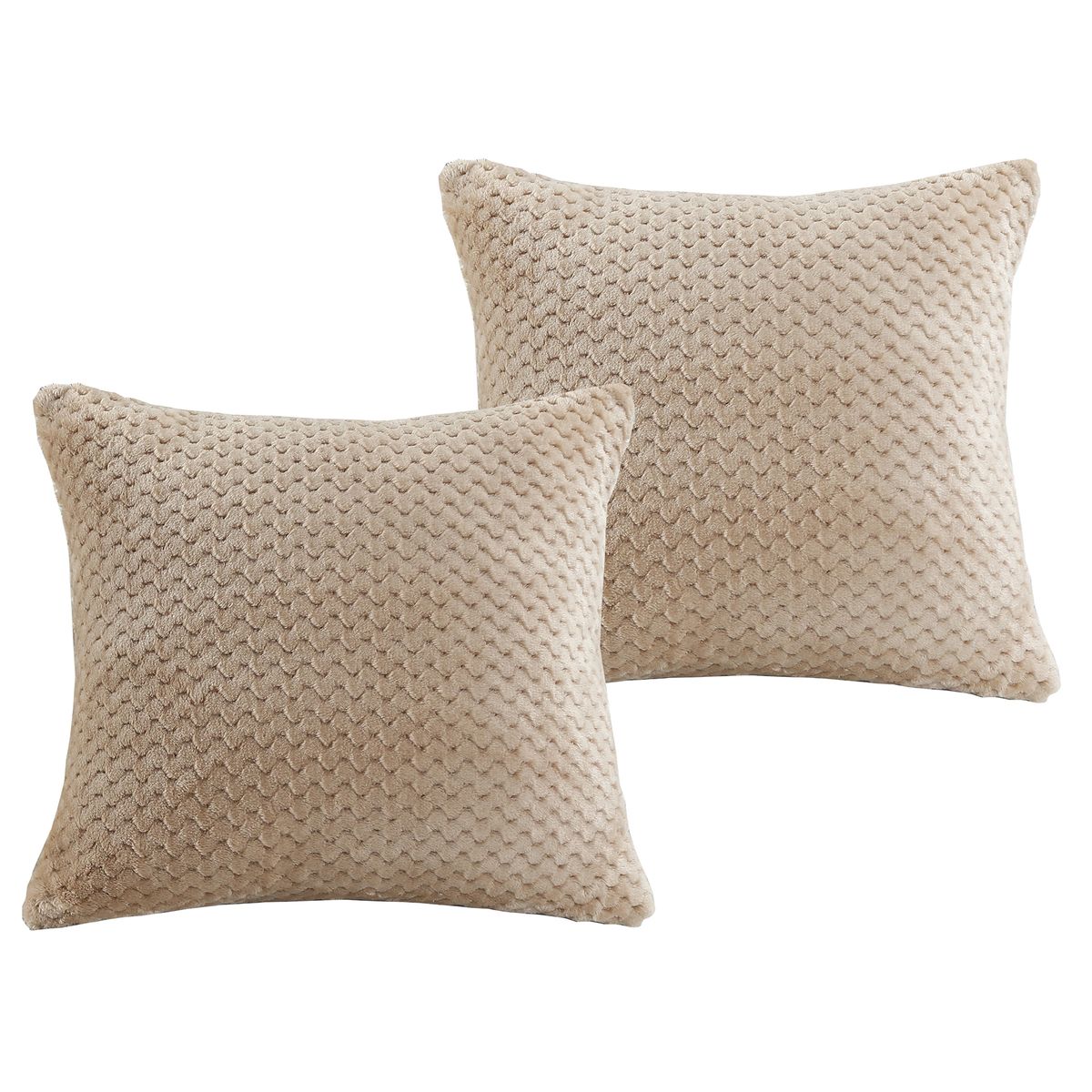 JUST HOME COLLECTION - Set de 2 cojines Flanel Taupe 40x40 cm