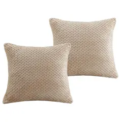 JUST HOME COLLECTION - Set de 2 cojines Flanel 40x40 cm Taupe