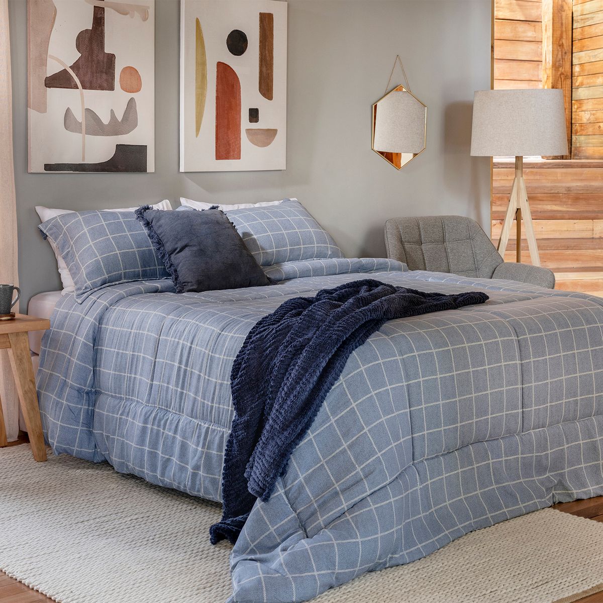 JUST HOME COLLECTION - Manta Sherpa Nord 125X150 cm Azul