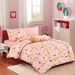 JUST HOME COLLECTION - Combo Plumón + Cojín + Sábana Niña Multicolor 1,5 Plazas