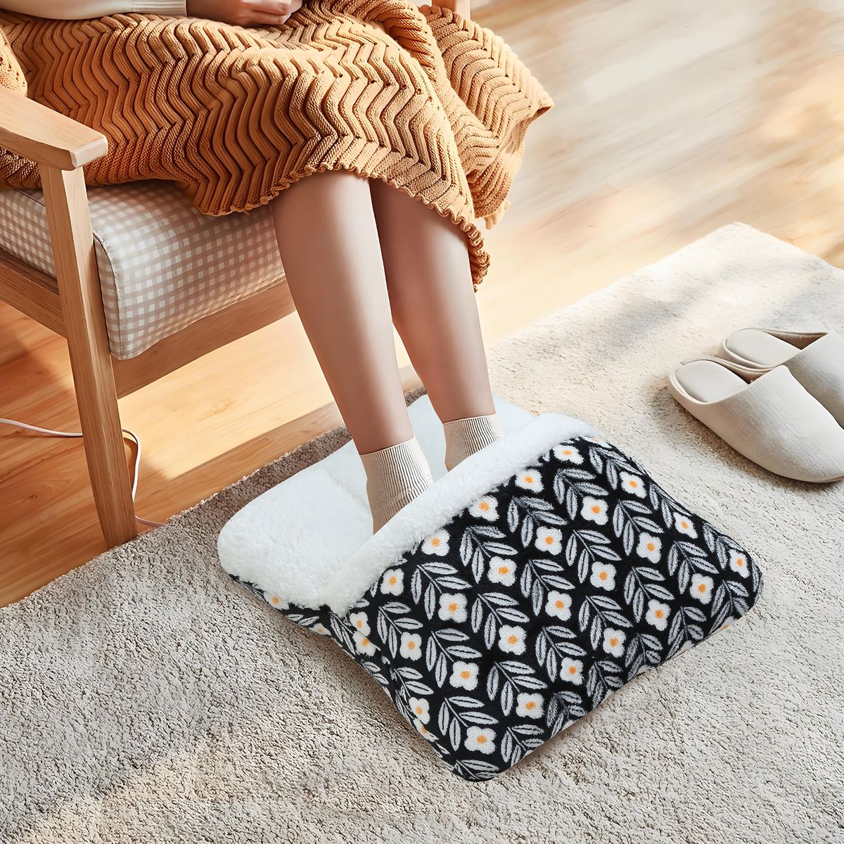 JUST HOME COLLECTION - Calienta pies Sherpa Multicolor 40x40 cm