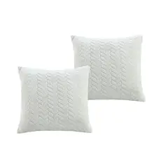 JUST HOME COLLECTION - Set de 2 cojines Flanel 40x40 cm Ivory