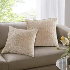 JUST HOME COLLECTION - Set de 2 cojines Flanel 40x40 cm Taupe