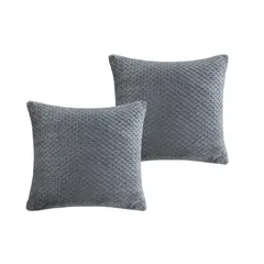JUST HOME COLLECTION - Set de 2 cojines Flanel 40x40 cm Gris