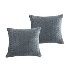 JUST HOME COLLECTION - Set de 2 cojines Flanel 40x40 cm Gris
