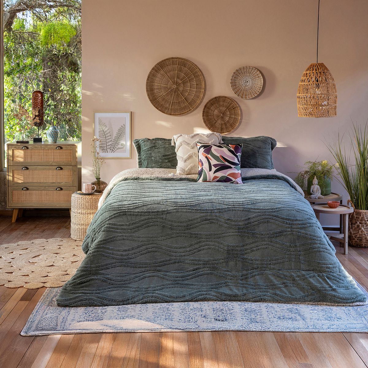 JUST HOME COLLECTION - Plumón Boho Verde