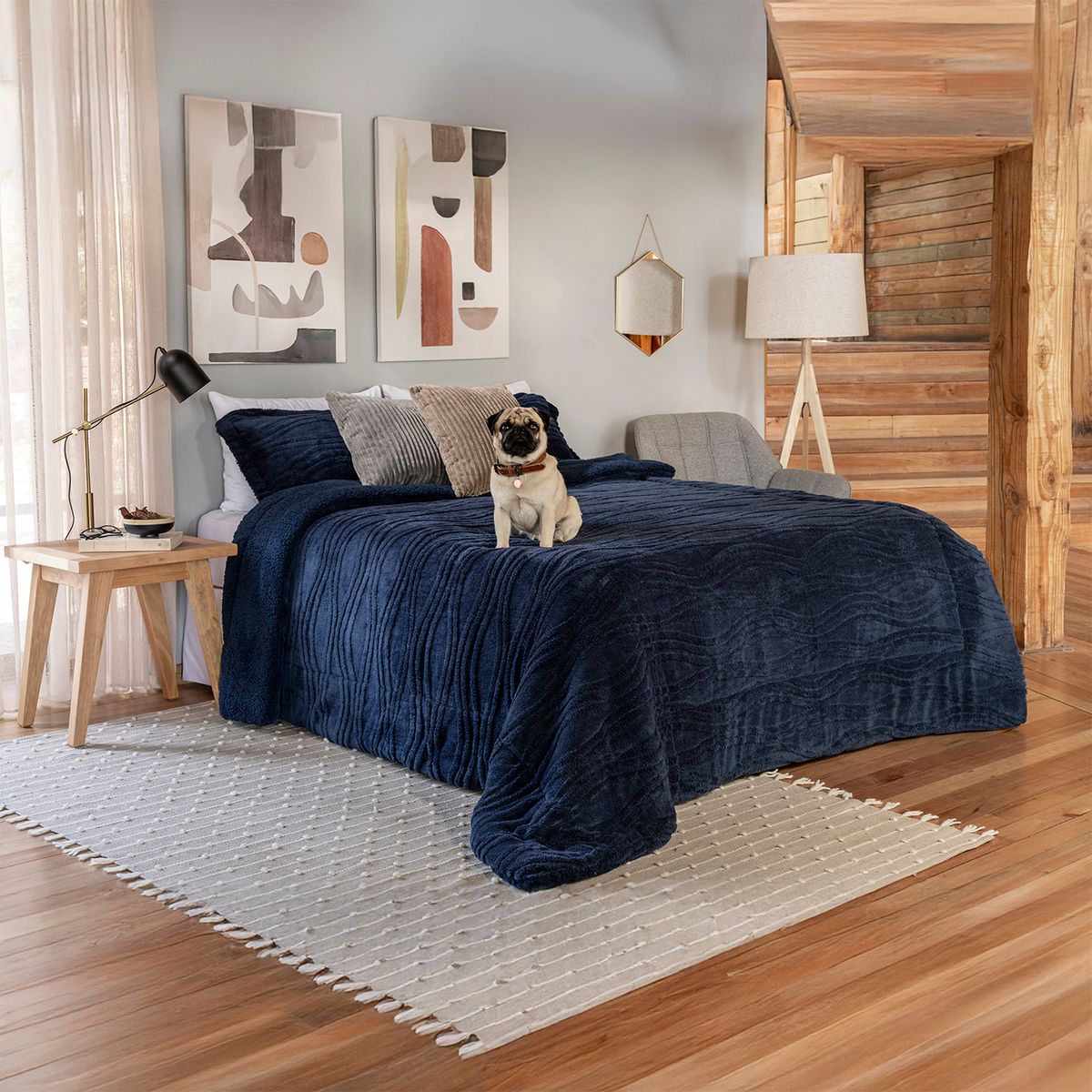 JUST HOME COLLECTION - Plumón Nordico Azul