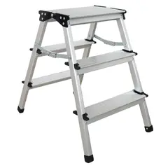 BAUKER - Piso Escalera De tijera Aluminio 0.51 m 3 Peldaños