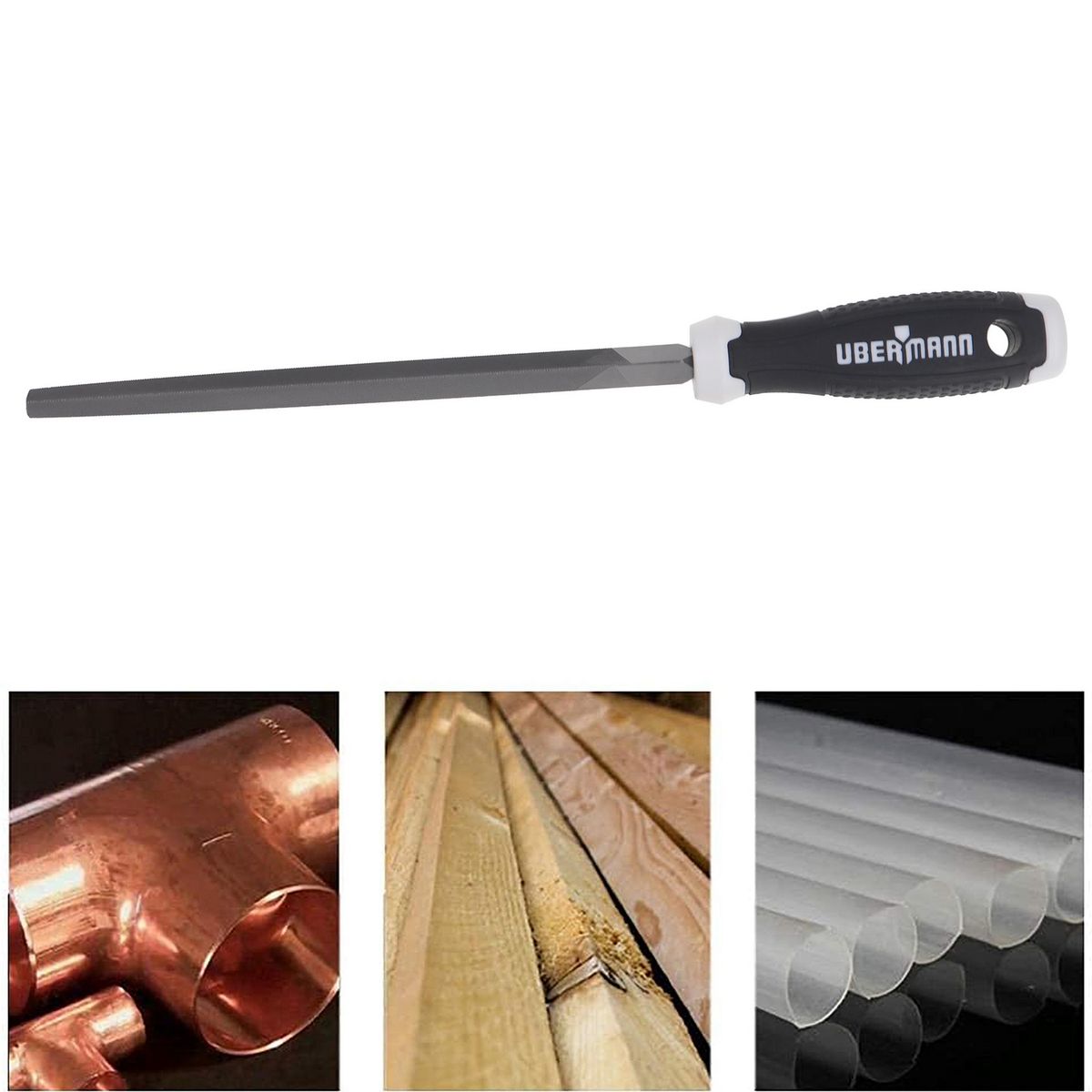 UBERMANN - Lima triangulo 8" acero