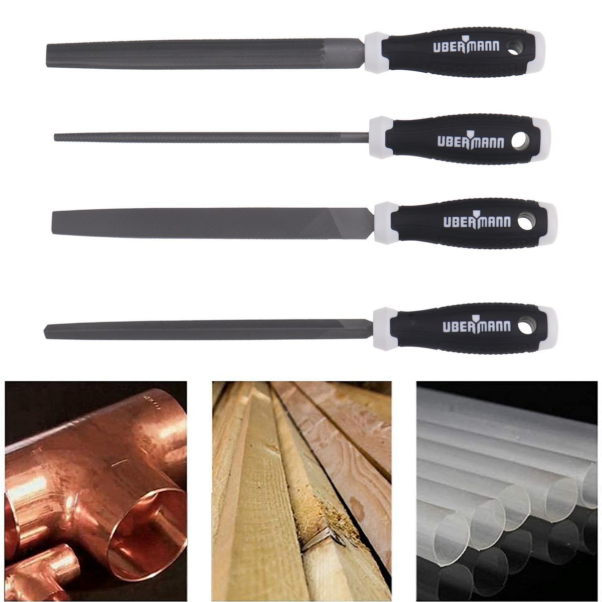 UBERMANN - Set 4 Piezas Limas 8"