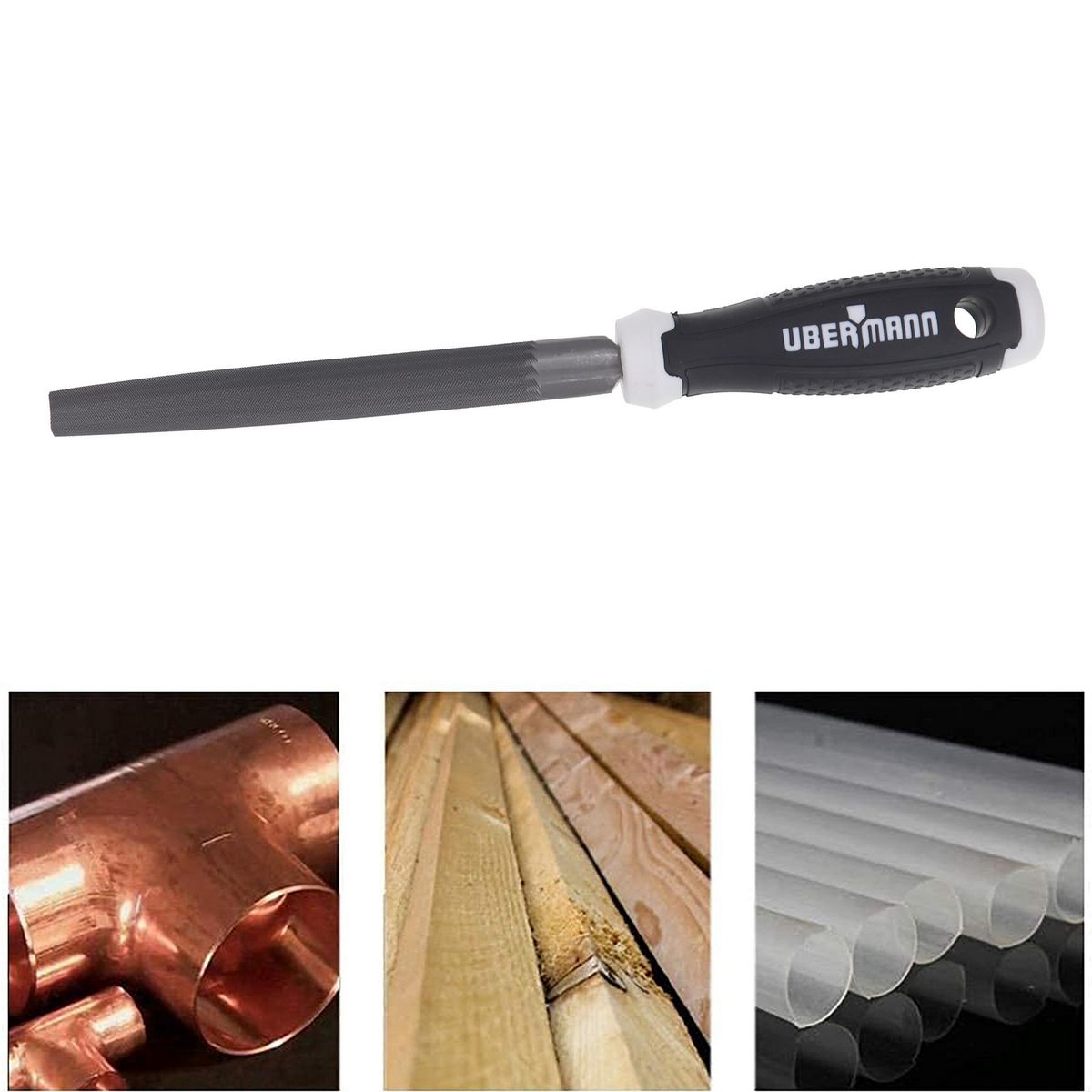 UBERMANN - Lima media caña 8" acero