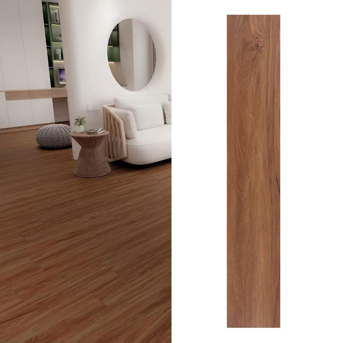 HOLZTEK - Piso Vinílico Autoadhesivo 1.5 mm 15x91 cm Havre Café 4.18 m2