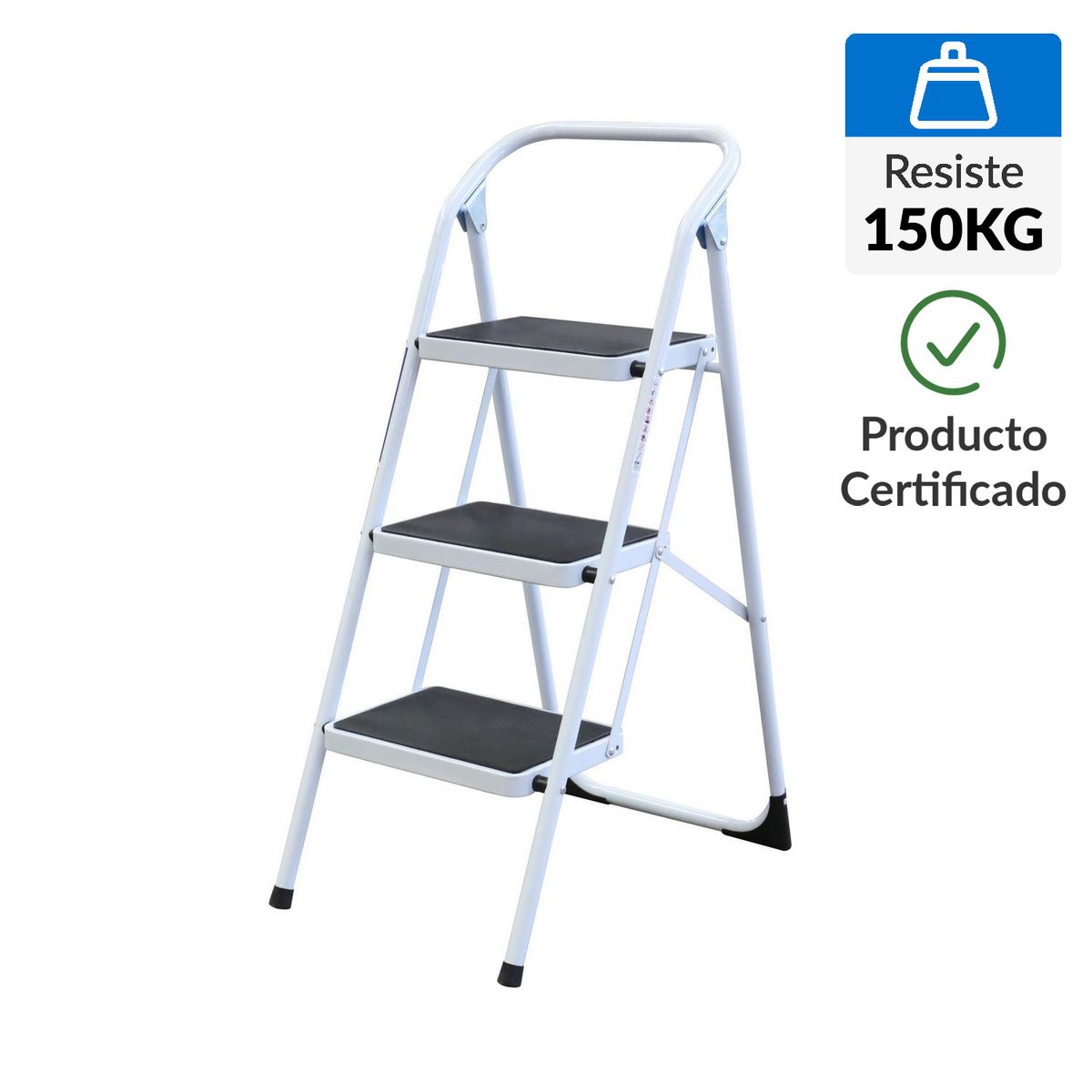 JUST HOME COLLECTION - Escalera silla De extensión Acero 1.06 m 3 Peldaños