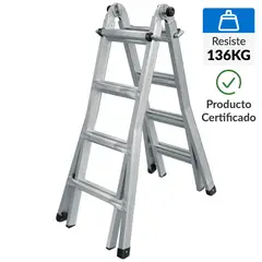 UBERMANN - Escalera Multipropósito Articulada Aluminio 4.52 m 16 Peldaños