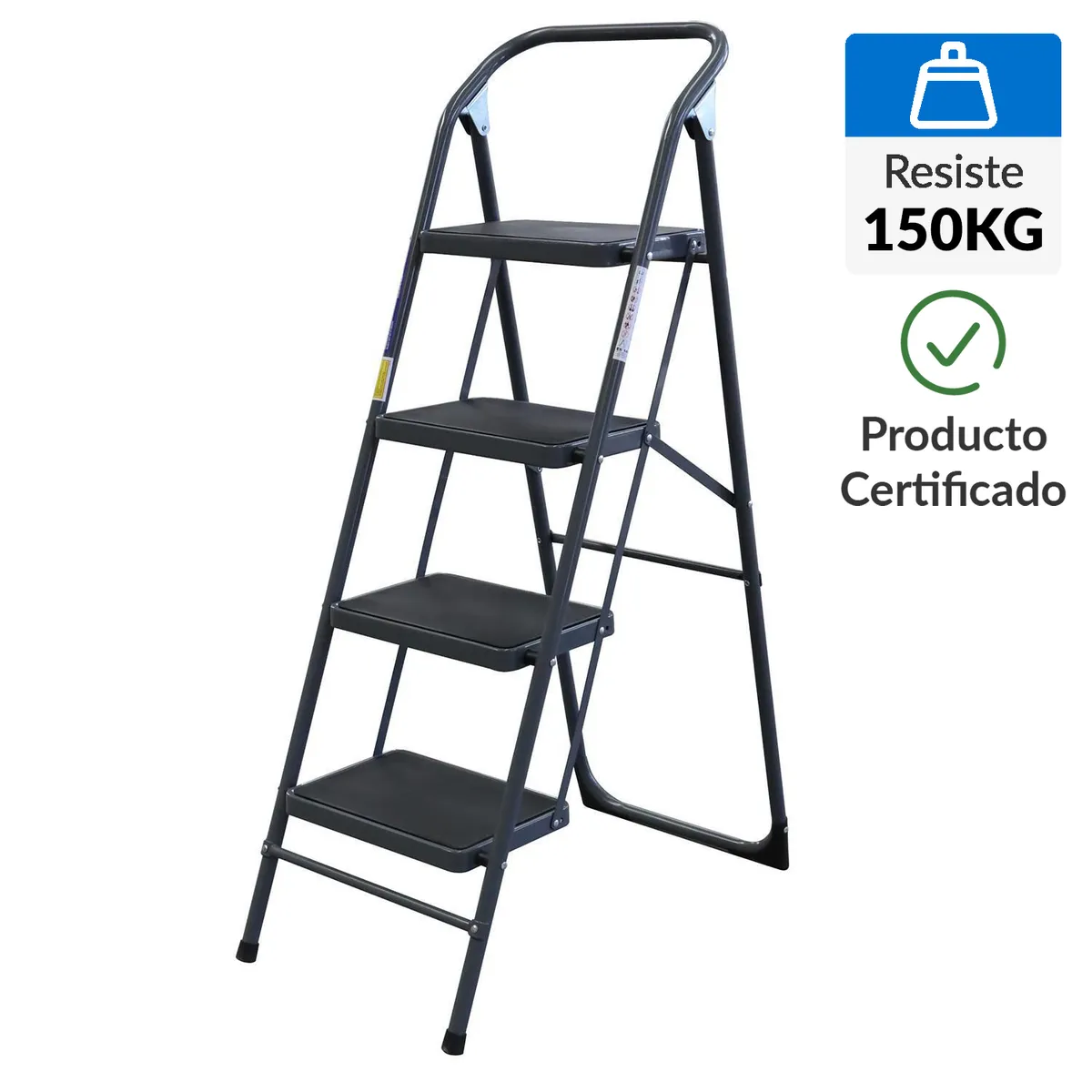 BAUKER - Escalera De tijera Acero 131 cm 4 Peldaños