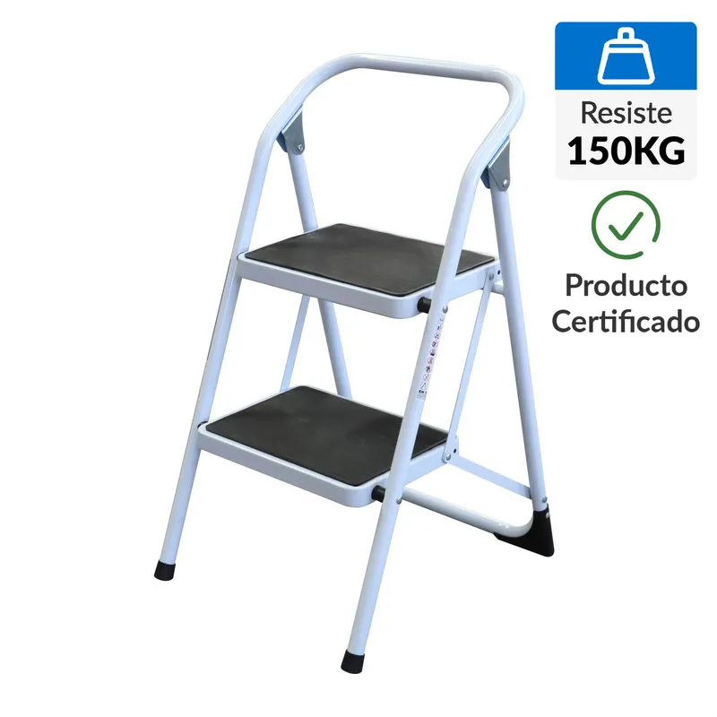 JUST HOME COLLECTION - Escalera Silla De tijera Acero 0.81 m 2 Peldaños