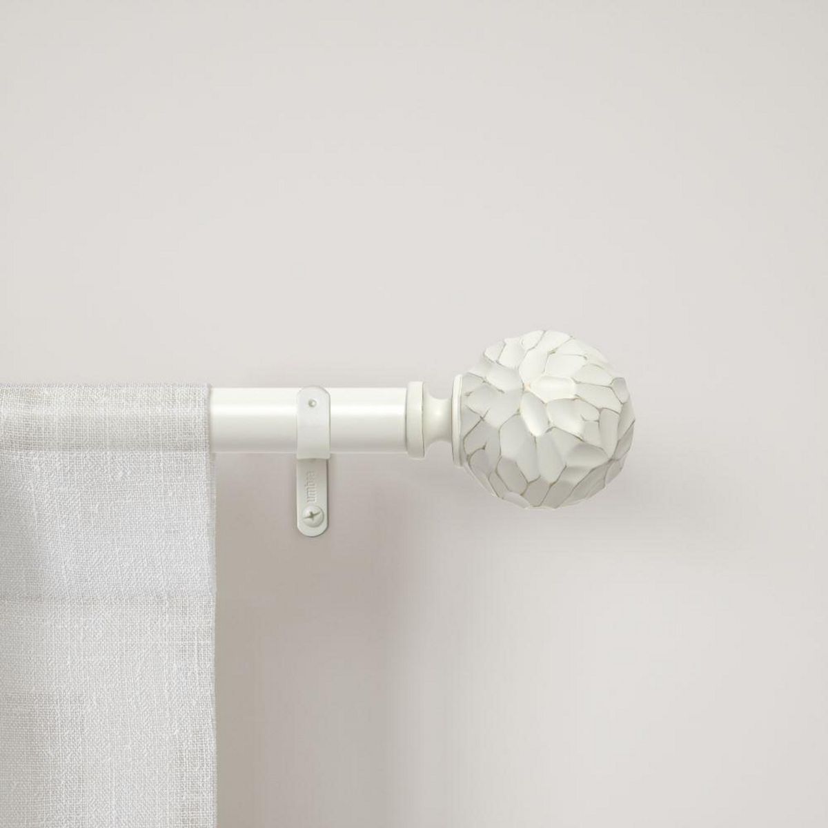 UMBRA - Set Barra Cortina Simple 25mm Extensible 91-167cm Acero Blanco