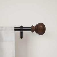 Set Barra Cortina Simple 25mm Extensible 91-167 cm Acero Negro/Café