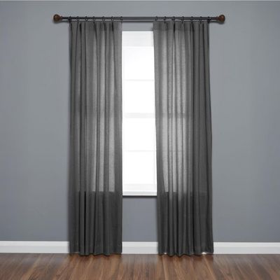 Imagen 2 del producto Set Barra Cortina Simple 25mm Extensible 91-167 cm Acero Negro/Café