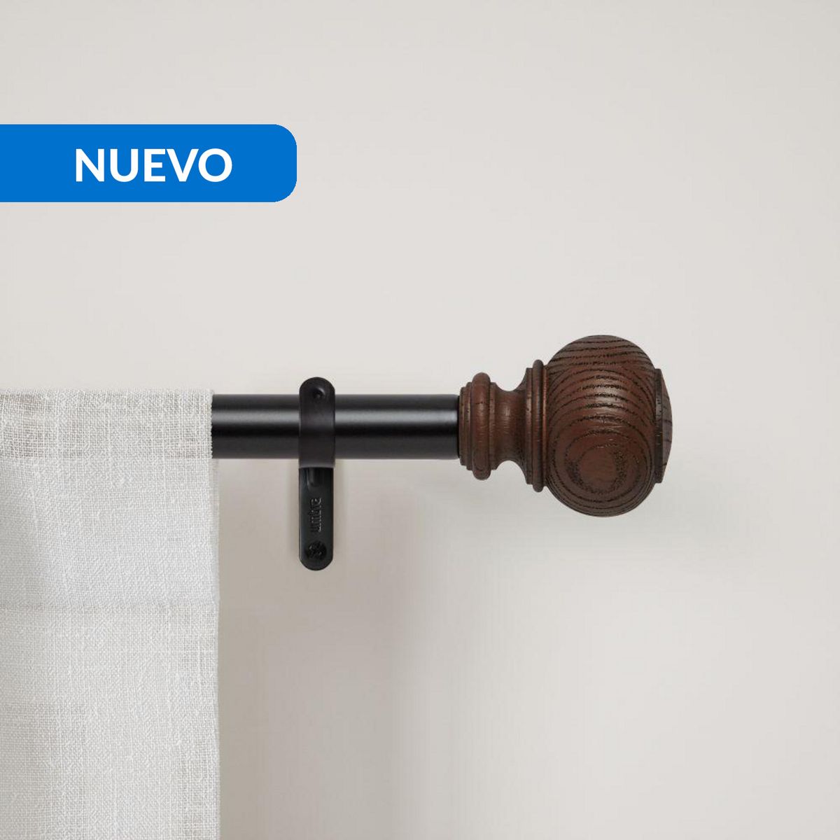 UMBRA - Set Barra Cortina Simple 25mm Extensible 167-304 cm Acero Negro/Café