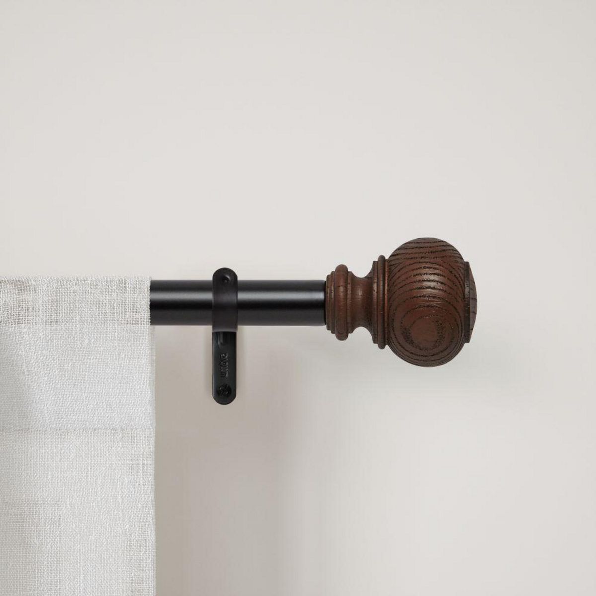 UMBRA - Set Barra Cortina Simple 25mm Extensible 167-304 cm Acero Negro/Café