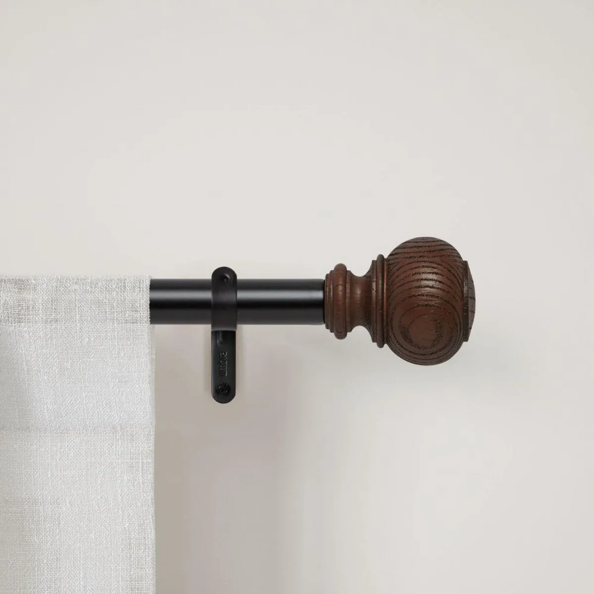 UMBRA - Set Barra Cortina Simple 25mm Extensible 167-304 cm Acero Negro/Café